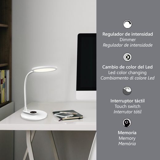 Flexo Led Edgar Blanco Led 9W 530Lm 3000-3800-5700K