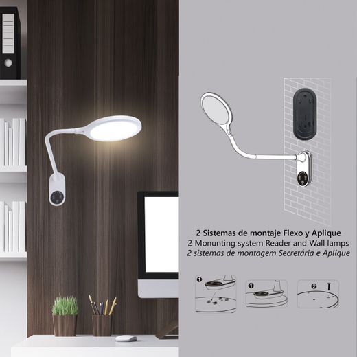 Flexo Led Edgar Blanco Led 9W 530Lm 3000-3800-5700K