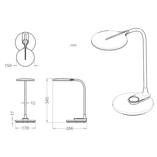 Flexo Led Edgar Negro Led 9W 530Lm 3000-3800-5700K