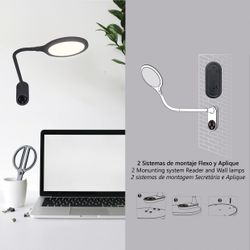Flexo Led Edgar Negro Led 9W 530Lm 3000-3800-5700K