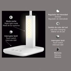 Flexo Led Morin Blanco Led 9W 530Lm 3000-3800-5700K