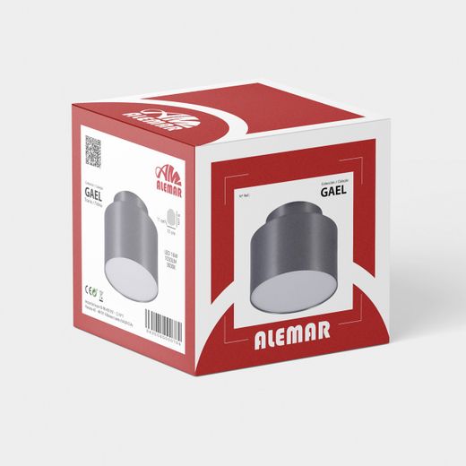 Foco Led Gael Negro Led 16W 3000K