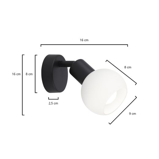 Foco Opal Negro Mate 1 X 40W E-14