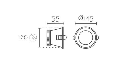 Lámpara empotrable KB13119 Lumiere Largo 14.50 Ancho 14.50 Alto 5.50
