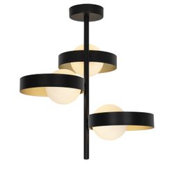 Lampara 3L Arianna Negro-Oro 3 X 33W G-9