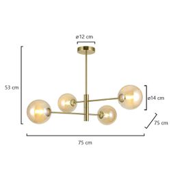 Lampara 4L.Galaxia Latón Ambar 4 X 28W G-9