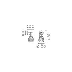 Aplique de pared MB2212-BK Lumiere Largo 20 Ancho 18 Alto 39