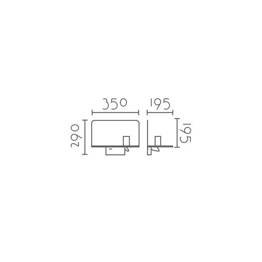 Aplique de pared MB2244-BK Lumiere Largo 35 Ancho 19.50 Alto 29