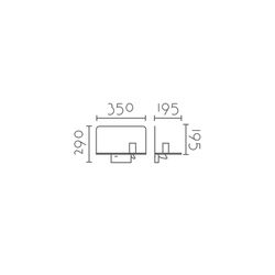 Aplique de pared MB2244-WH Lumiere Largo 35 Ancho 19.50 Alto 29