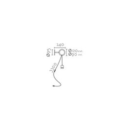 Aplique de pared MB2566-BGD Lumiere Largo 12 Ancho 24 Alto 330