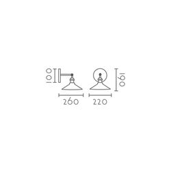 Aplique de pared MB3073-ABE Lumiere Largo 26 Ancho 22 Alto 19