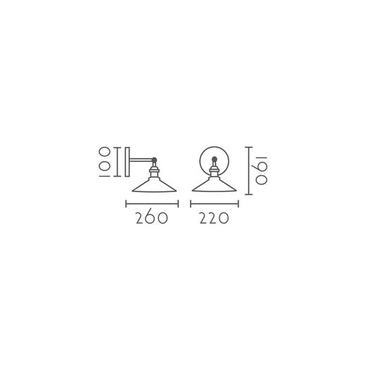 Aplique de pared MB3073-ABE Lumiere Largo 26 Ancho 22 Alto 19