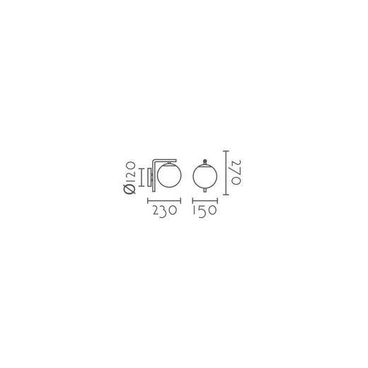 Aplique de pared MB3196-GD Lumiere Largo 15 Ancho 23 Alto 27