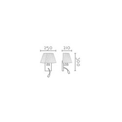 Aplique de pared MB5048-W Lumiere Largo 25 Ancho 21 Alto 30