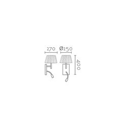 Aplique de pared MB5121-W Lumiere Largo 25 Ancho 27 Alto 40