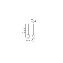 Aplique de pared MB5501-BK Lumiere Largo 6 Ancho 6 Alto 60