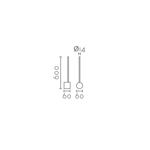 Aplique de pared MB5501-BK Lumiere Largo 6 Ancho 6 Alto 60