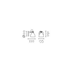 Aplique de pared MB6129-WHG Lumiere Largo 13.50 Ancho 22 Alto 16