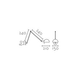 Aplique de pared MB6143-2W Lumiere Largo 15 Ancho 15 Alto 65