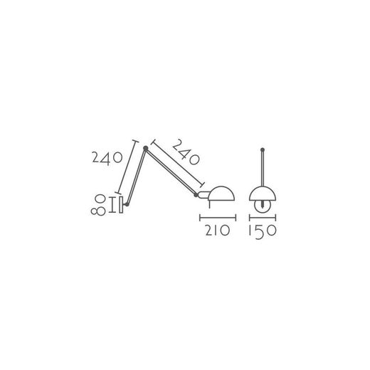 Aplique de pared MB6143-2W Lumiere Largo 15 Ancho 15 Alto 65