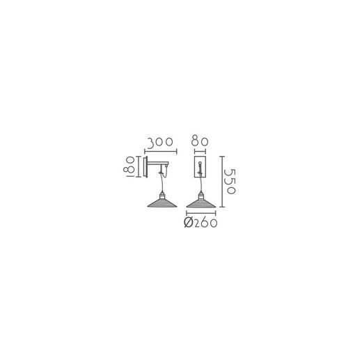 Aplique de pared MB6235A-GD Lumiere Largo 26 Ancho 30 Alto 55