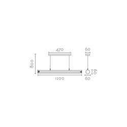 Lámpara colgante MD1116-24W Lumiere Largo 120 Ancho 6 Alto 80
