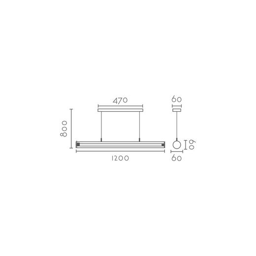 Lámpara colgante MD1116-24W Lumiere Largo 120 Ancho 6 Alto 80