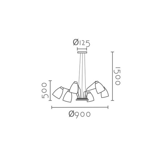 Lámpara colgante MD2227-WH Lumiere Largo 90 Ancho 50 Alto 150