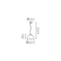 Lámpara colgante MD2355-400W Lumiere Largo 40 Ancho 18 Alto 150