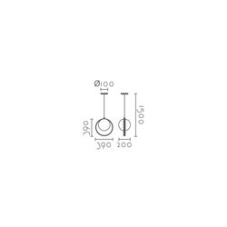 Lámpara colgante MD2416-NAT Lumiere Largo 39 Ancho 20 Alto 150