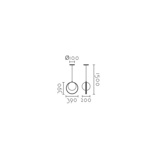 Lámpara colgante MD2416-NAT Lumiere Largo 39 Ancho 20 Alto 150