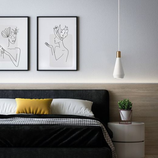 Lámpara colgante MD2505-WH Lumiere Largo 9 Ancho 21.50 Alto 150