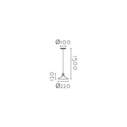 Lámpara colgante MD3073-ABE Lumiere Largo 12 Ancho 22 Alto 150