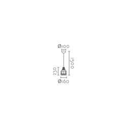 Lámpara colgante MD3158-CLCP Lumiere Largo 16 Ancho 23 Alto 150