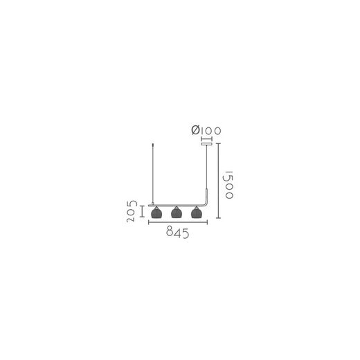 Lámpara colgante MD3216-GD Lumiere Largo 19 Ancho 84.50 Alto 150