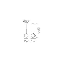 Lámpara colgante MD4052-330W Lumiere Largo 25 Ancho 33 Alto 150