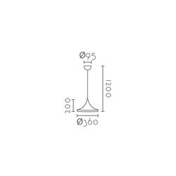 Lámpara colgante MD6003A-BD Lumiere Largo 36 Ancho 20 Alto 120