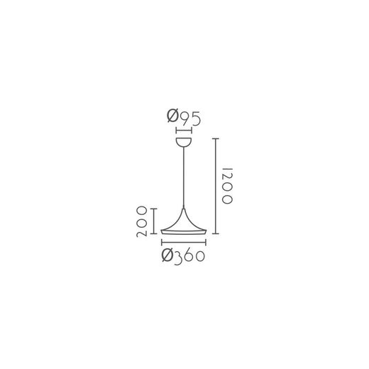 Lámpara colgante MD6003A-BD Lumiere Largo 36 Ancho 20 Alto 120