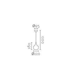 Lámpara colgante MD6150-BD Lumiere Largo 22 Ancho 28 Alto 120