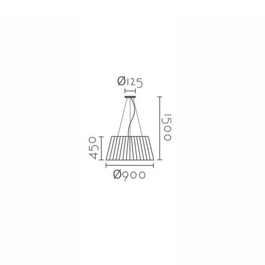 Lámpara colgante MD6300-90BK Lumiere Largo 90 Ancho 45 Alto 150
