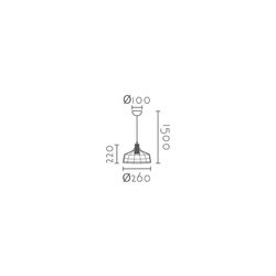Lámpara colgante MD9108-CECP Lumiere Largo 26 Ancho 22 Alto 150