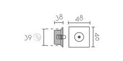 Lámpara empotrable MINI9010-WH Lumiere Largo 4.80 Ancho 4.80 Alto 3.80