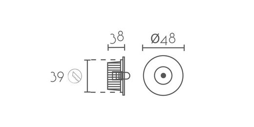 Lámpara empotrable MINI9020-WH Lumiere Largo 4.80 Ancho 4.80 Alto 3.80