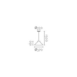 Lámpara colgante MSL42046-WH Lumiere Largo 37 Ancho 16 Alto 150