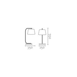 Lámpara de sobremesa MT2260-WH Lumiere Largo 25 Ancho 35 Alto 55