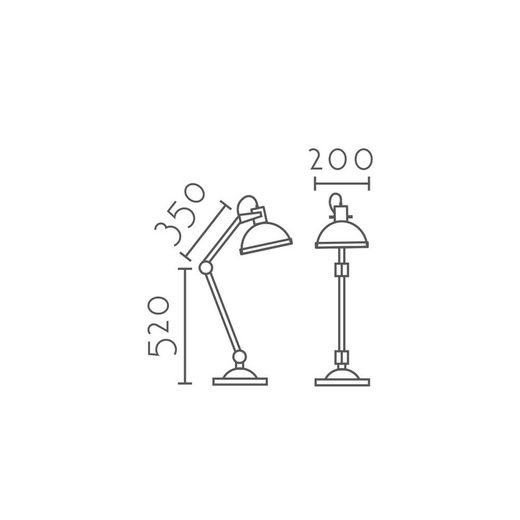 Lámpara de sobremesa MT9139-RT Lumiere Largo 20 Ancho 20 Alto 87