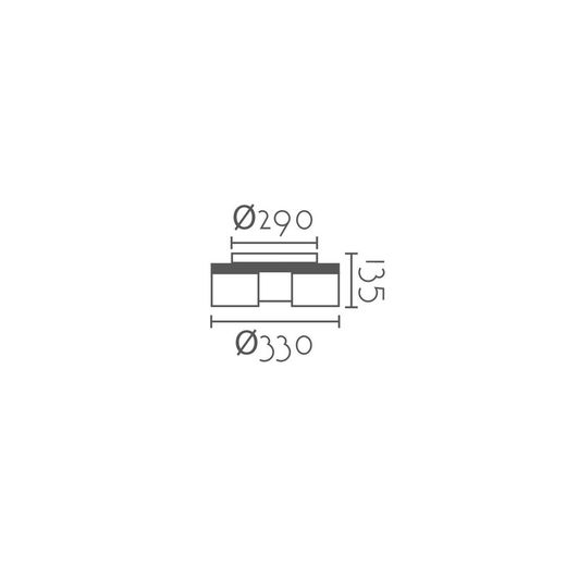 Plafón de techo MX2341-3W Lumiere Largo 33 Ancho 33 Alto 13.50