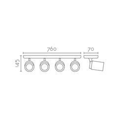 Aplique de pared Aplique de techo MX3014-WH Lumiere Largo 76 Ancho 7 Alto 14.50