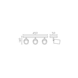 Aplique de pared Aplique de techo MX5013-BK Lumiere Largo 45 Ancho 5 Alto 14