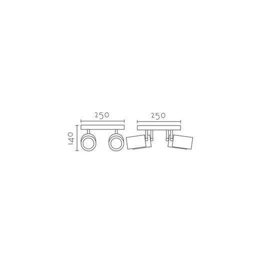 Plafón de techo Aplique de techo MX5015-BK Lumiere Largo 25 Ancho 25 Alto 14